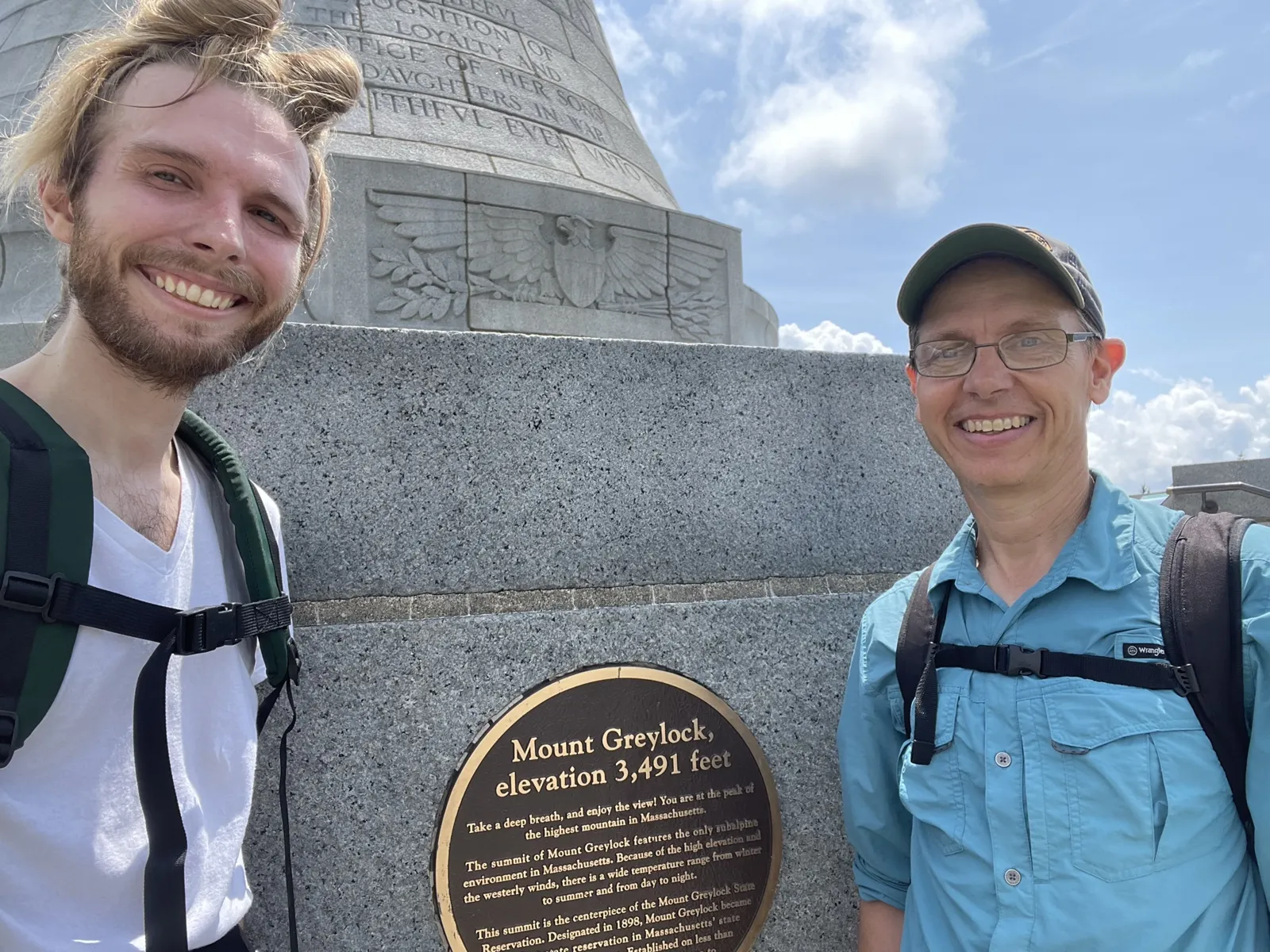 Dave and David on the summit of Mount Greylock