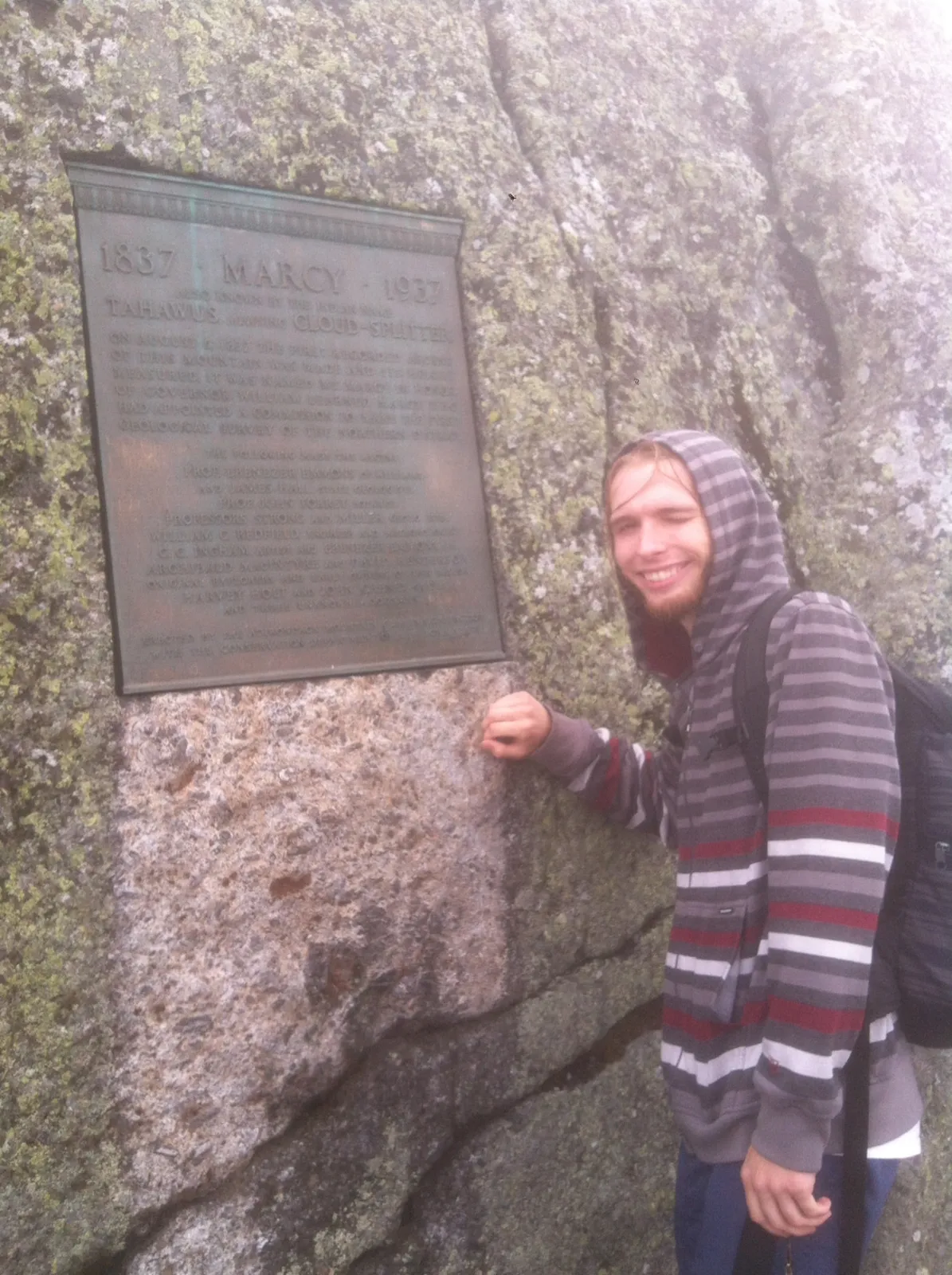 Rainy day near the peak of Mount Marcy